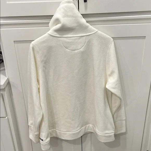 Calvin Klein Performance Women's 1X Full-Zip Hooded Fleece Jacket Winter White - Picture 3 of 13